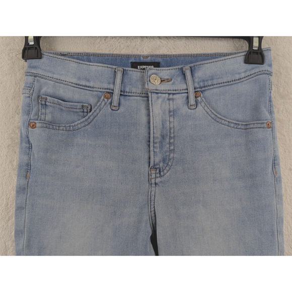 Express sz 4L Jeans Skinny Mid Rise stretchy blue slim women 0957 - Picture 2 of 7